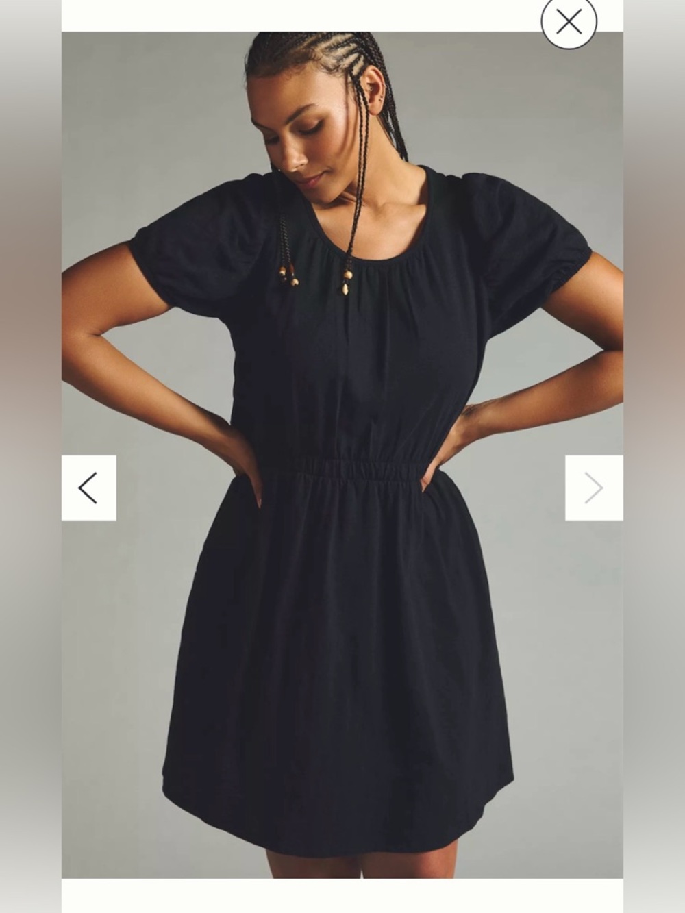 Anthropologie Daily Practice Cap-Sleeve Dress Black , XL - Picture 2 of 14